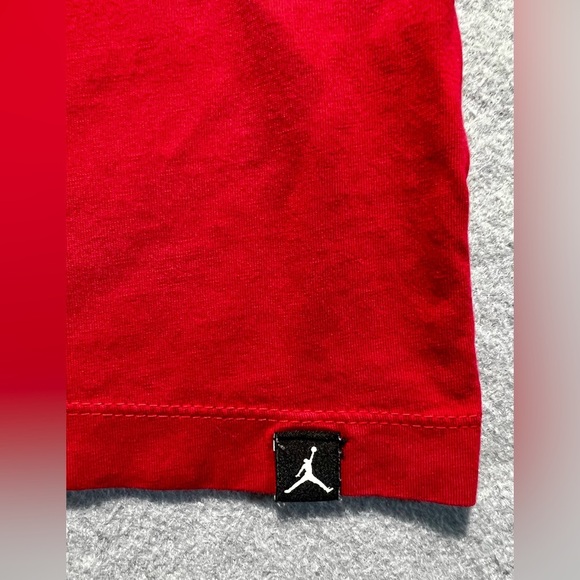 Jordan Red T-Shirt Men’s Large Embroidered Jumpman Logo Cotton Tee - Picture 5 of 6